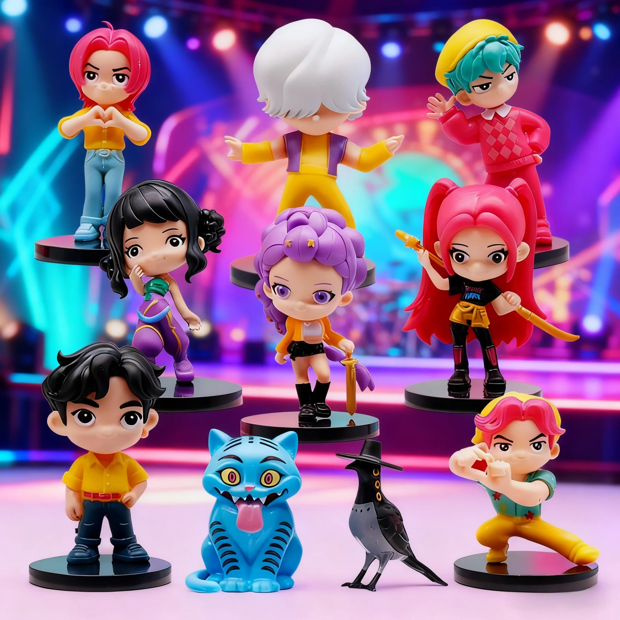 10 pièces Kpop démon chasseurs Anime Figure jouets mignon PVC articulations mobiles figurine modèle poupées enfants anniversaire décoration jouet cadeaux