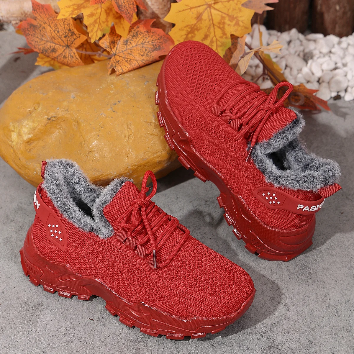 Warme, mit Fleece gefütterte Damen-Kurzstiefel: leichte, stilvolle und vielseitige Freizeitsportstiefel für Frauen. – Detail 7