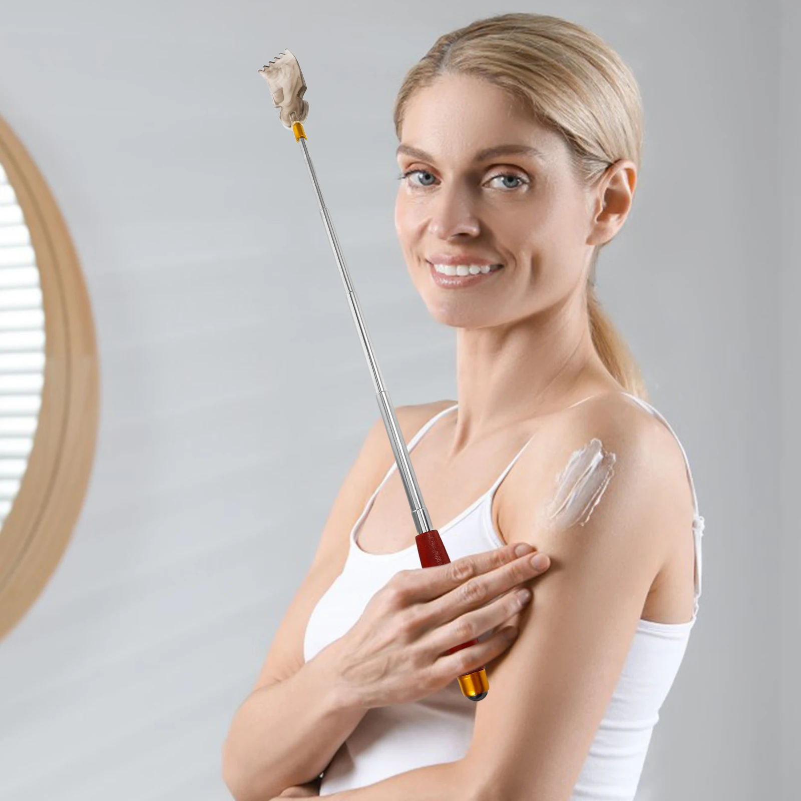 

Stainless Steel Retractable Back Scratcher Lightweight Massager Extendable Tool Scratching Device Itching Relief Body Household