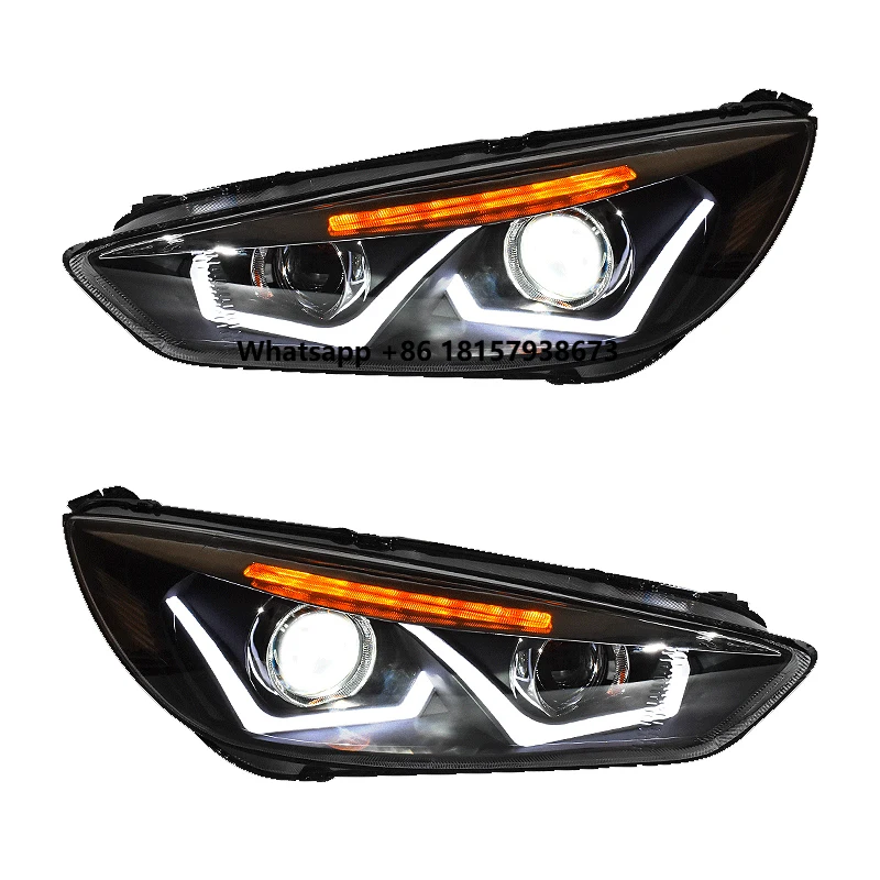 

Plug and Play Head Lamp for Ford Focus MK3 2015-2018 Headlight Modified LED Car Accessories Headlight Lens Projector DRL