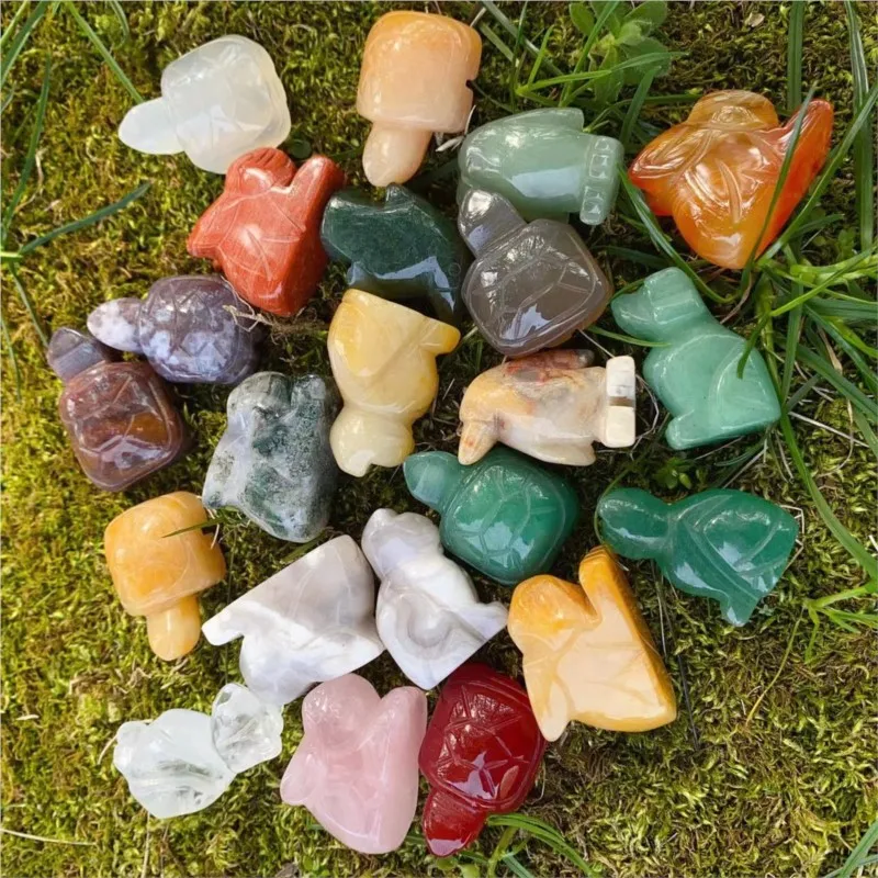 

Natural crystal stone carving Little Animal Dog Dinosaur Dolphin stones Chakra stones Energy stonesagate Halloween Rose quartz