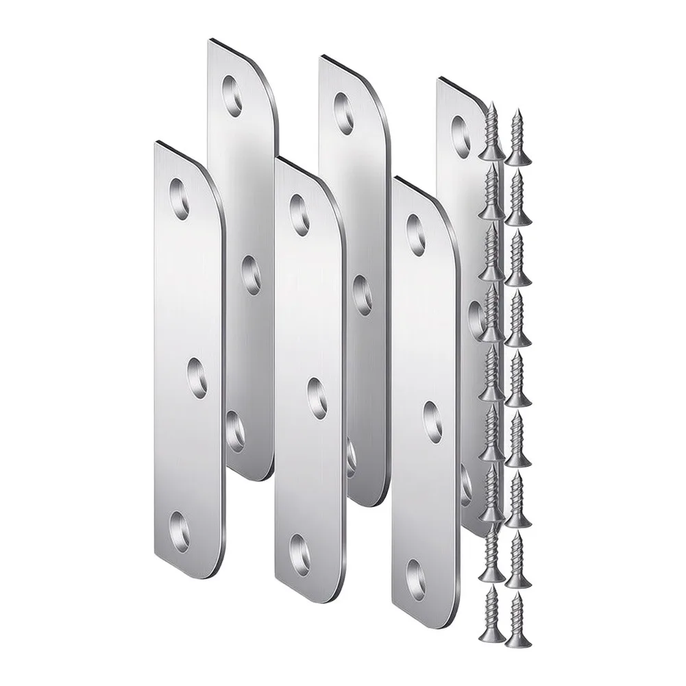 6 Pack Door Hinge Filler Plates 3.5 Inch Length 5/8 Inch Width for Deadbolt Cover Plate Rust Resistant Stainless Steel