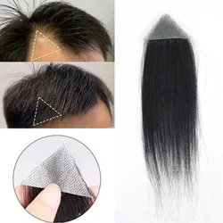 Small Forehead Hairpiece Toupee Human Hair Frontal Remy Hair Patch Men 0.06mm Ultra Thin Skin Men's Capillary Prosthesis