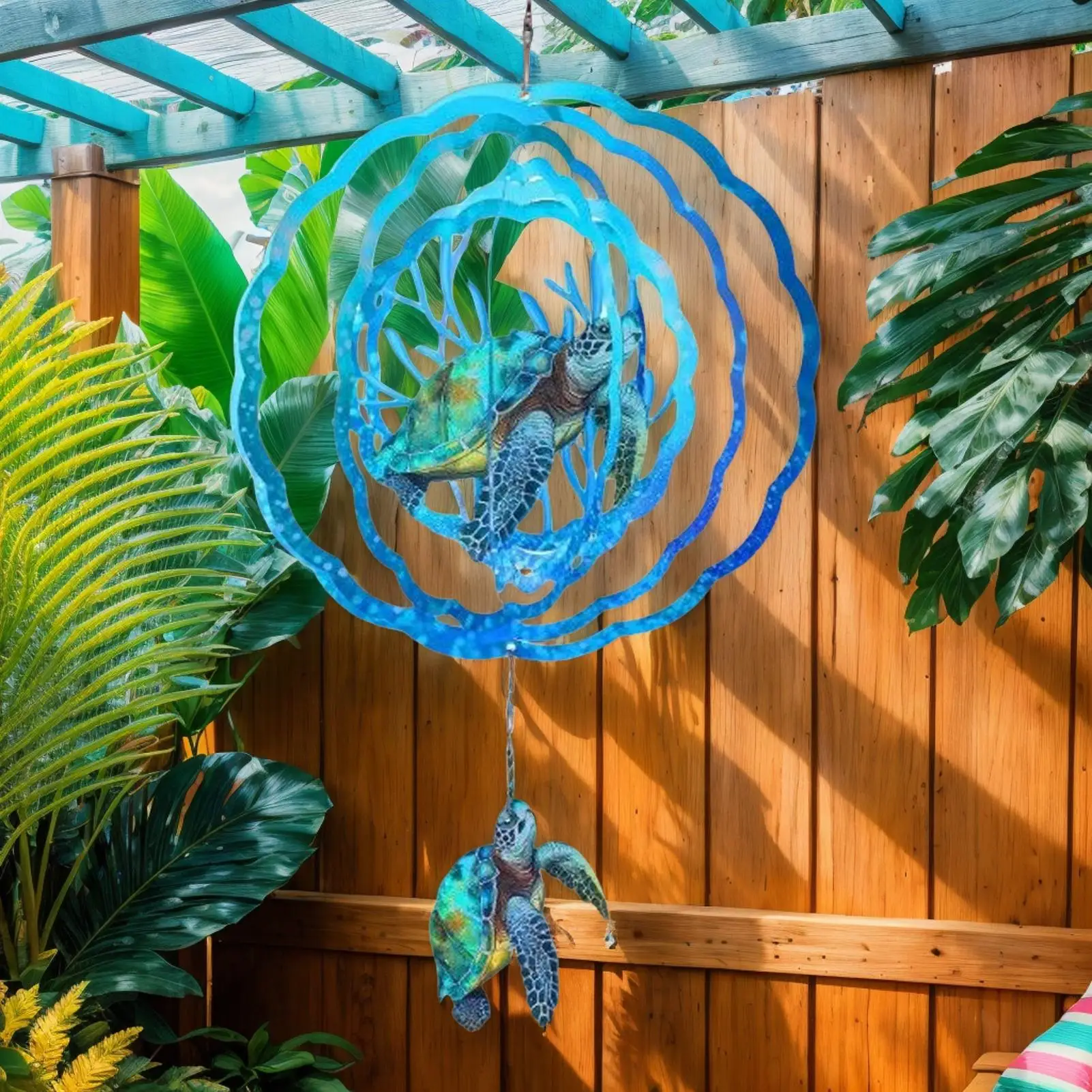 

Wind Spinners Outdoor Metal Hummingbird Turtle Wind Sculpture For Yard And Garden Rustic Hangable Metal Art Decor For Backyard