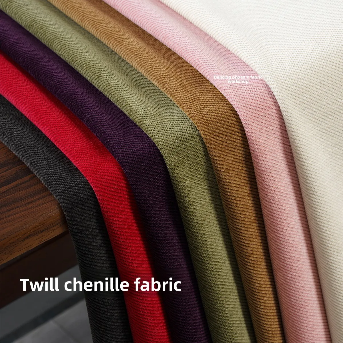 

Plain Twill Chenille Fabric By The Meter for Pants Jacket Skirt Trench Coat Sofa Cover Throw Pillow DIY Sewing Cloth Soft Black