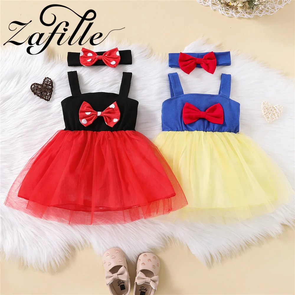 

ZAFILLE Girls Princess Dress Sweet Baby Clothes Set Summer Kids Toddler Girls Costume Sleeveless Outfits Cute Children's Dresses