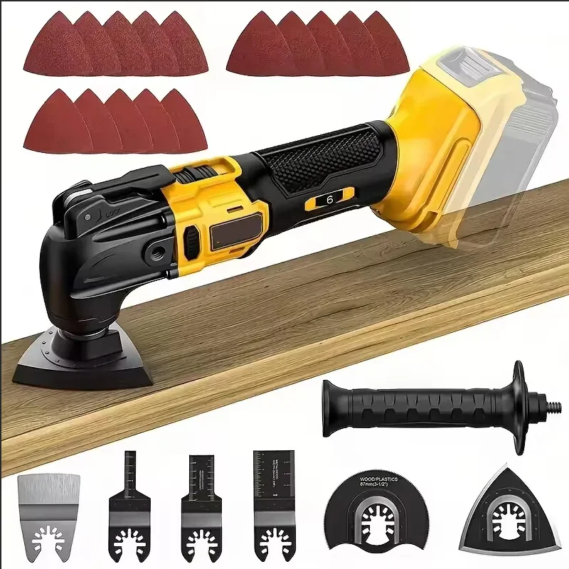 23pcs Brushless Oscillating Multi-tools Cordless Multi Tool for Cutting Woodworking Speed Tool for Dewalt 18/20V Battery