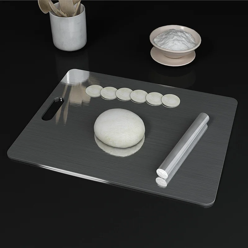 Thickened 316 Stainless Steel Chopping Board, Antibacterial Household Chopping Board, and Large Rolling Plate for Noodle Cutting