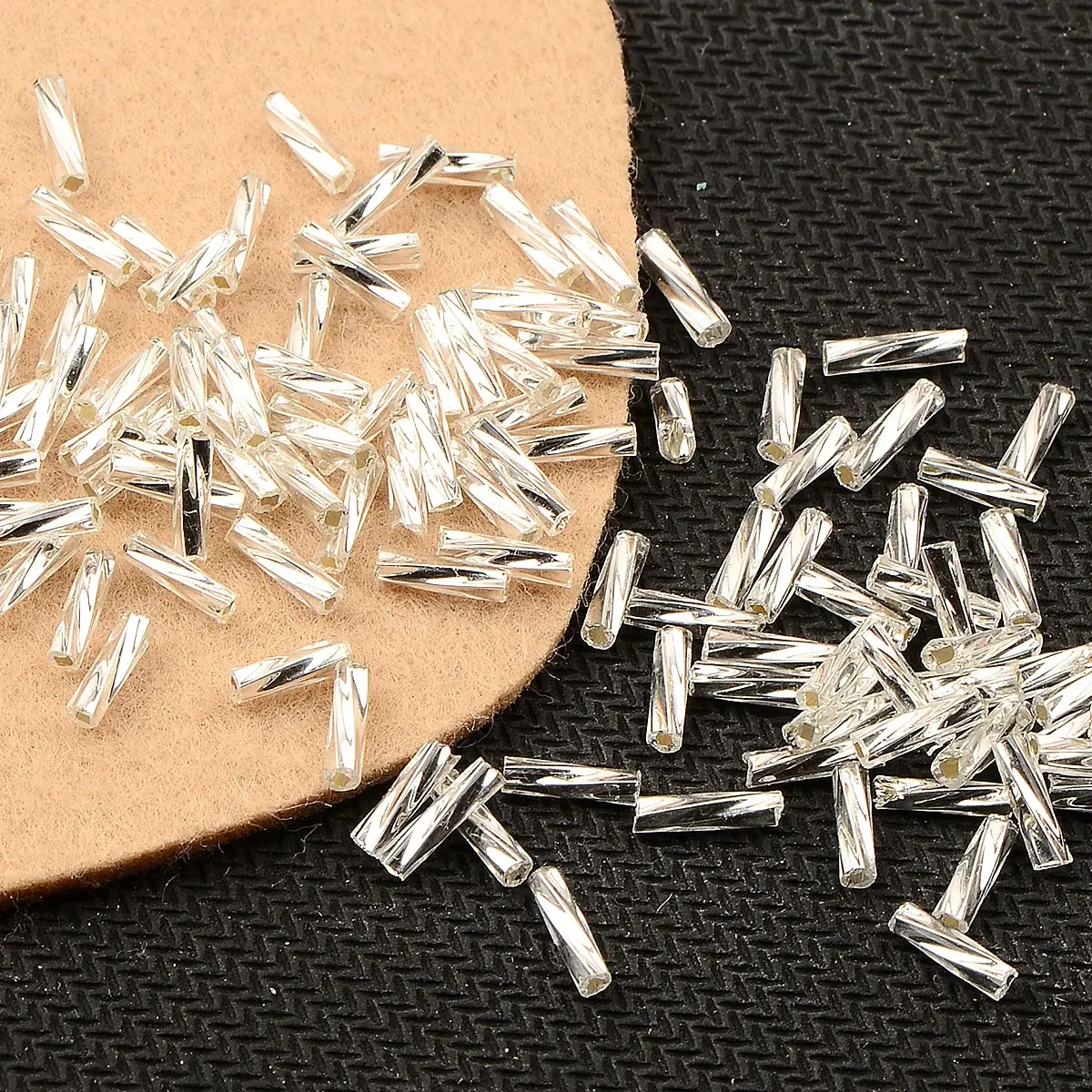 20g 0.4cm/0.65cm/1.2cm Uniform Long Tube Twist Tube Glass Beads for Jewelry Making Beads Accessories Necklace Bracelet