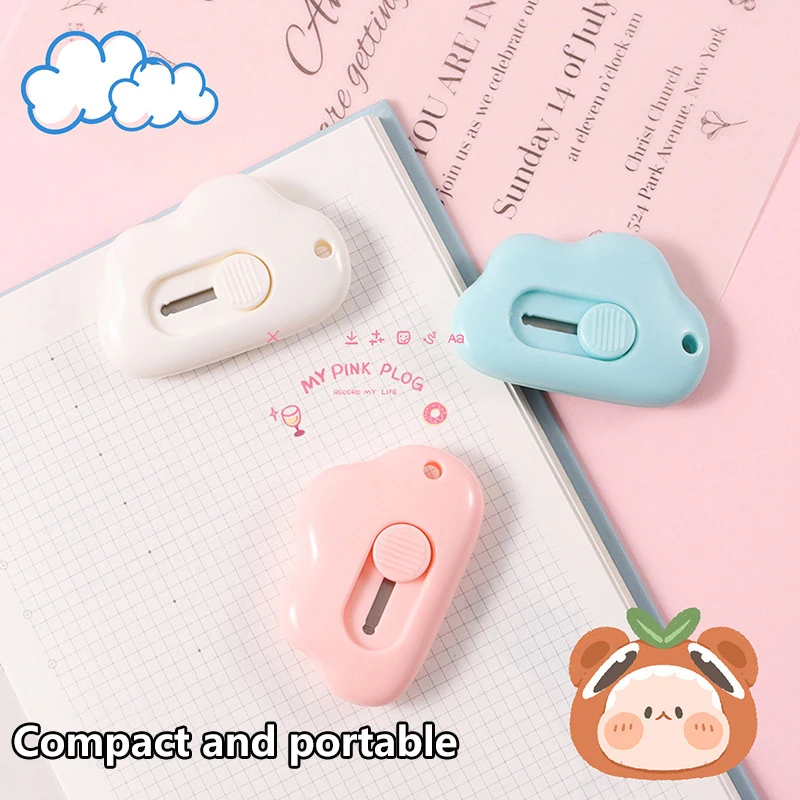 Mini Creative Cartoon Cloud Utility Knife Cute Retractable Knife Portable Mini Opener Paper Cutting Tools Student Stationery