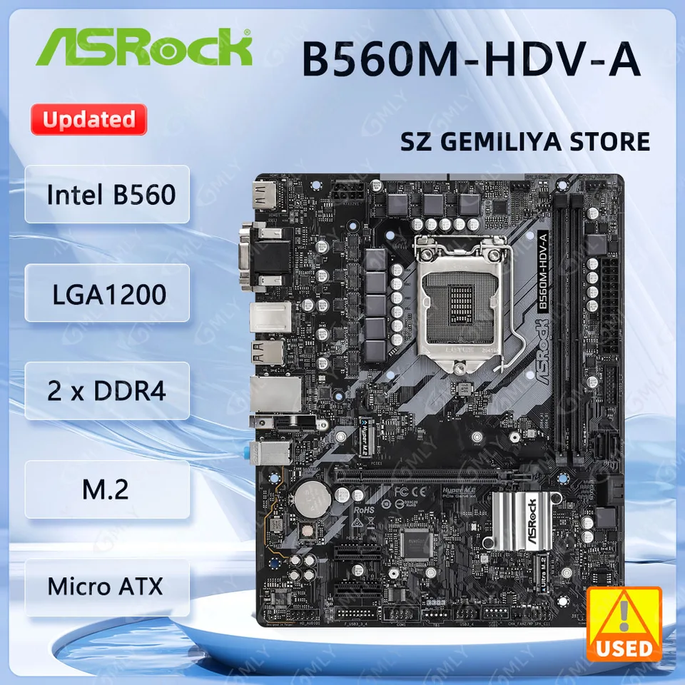 Placa-mãe ASROCK B560M-HDV-A LGA1200 M.2 Intel B560 com suporte