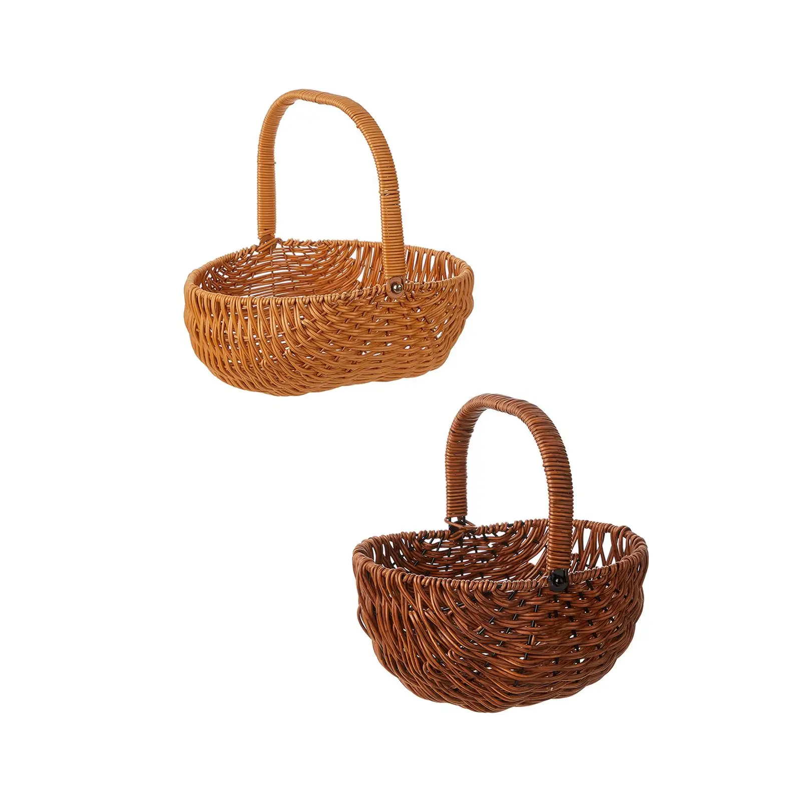 Picnic Basket, Woven Basket Empty Gift Basket, Rustic, Flower Basket, Fruit Basket for Candy Gathering, Wedding, Harvesting