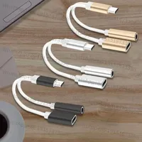 2 in 1 Data Cables USB Type C To 3.5mm Aux Adapter Type-c 3 5 Jack Audio Earphone Cable Converter for Huawei Xioaomi Accessories
