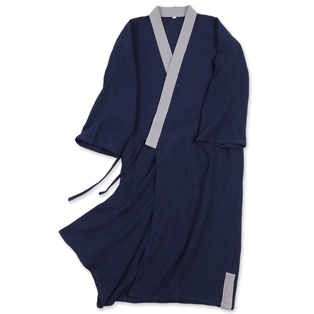 Novo homem de algodão robe kimono camisola sleepwear yukata roupão confortável casa vestido pijama tradicional japonês para o casal