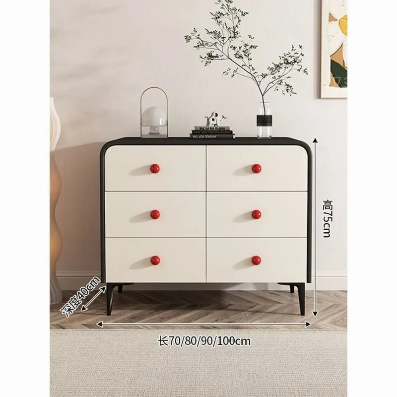 Cassettiera in legno massello di lusso leggero, cassettiera moderna e semplice da soggiorno 68, cassetto di grande capacità