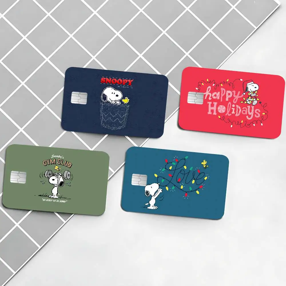 Cartoon S-SnoopyS Anmie Sticker Film Skin Cover for Credit Card Debit Bank Card Front
