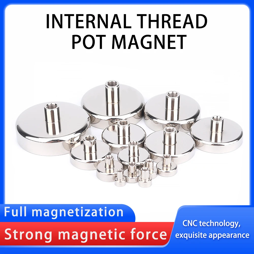 Magnetic Internal Thread Pot Magnetic Welding Grounding Iron Strong Magnetic Internal Tooth Suction Cup Strong Seat For DIY