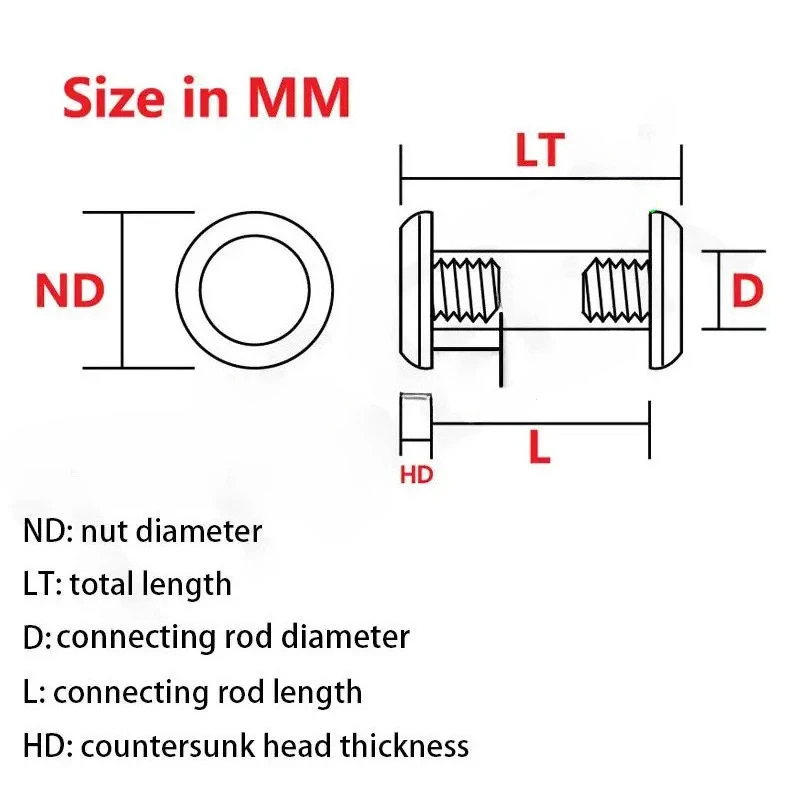 2sets Stainless Steel Plum Screw for Diy Knife Making Material Knife Handle Screw 20 Size for Straight Folding Knife