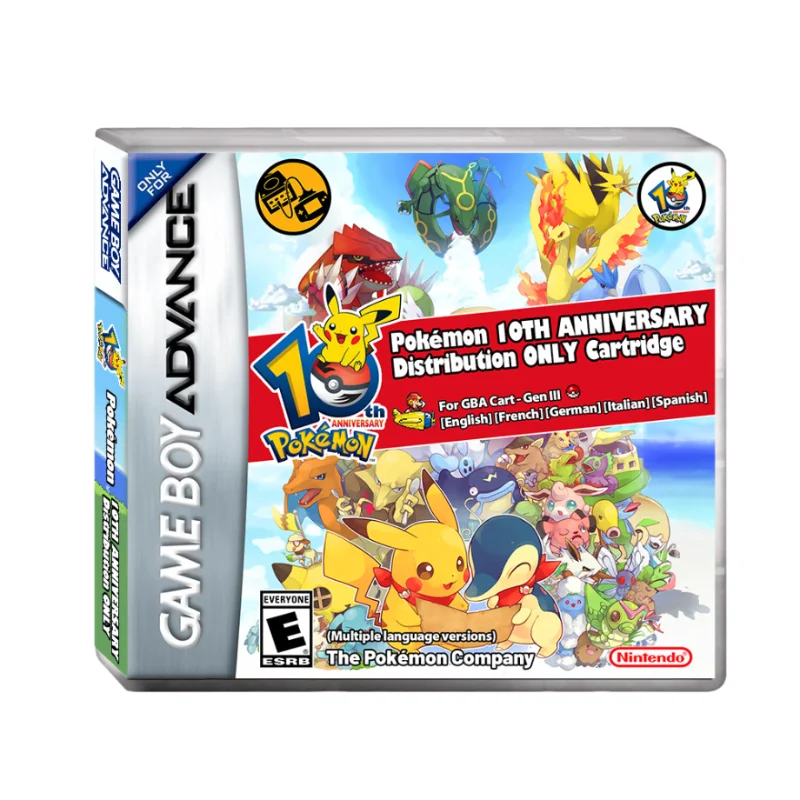 New GBA Pokemon Event 10th Anniversary Distribution ONLY Cartridge For GBA Cart - Gen III Game Card Hobbies Collection Gift Toys