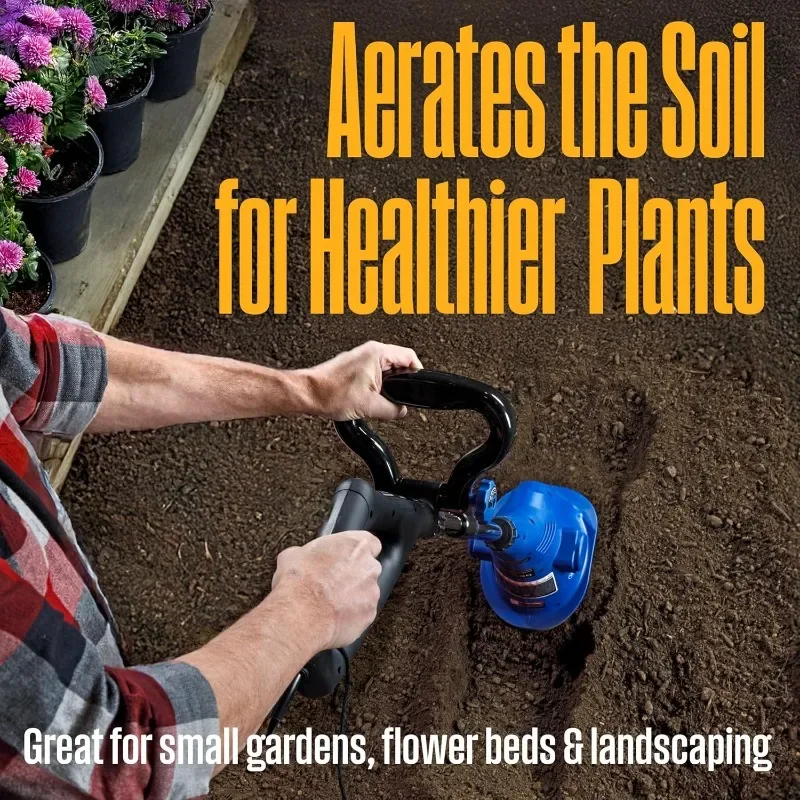 Westinghouse Mini cultivador elétrico com fio de 6 polegadas e 2,5 Amp para jardinagem, leve, 4 lâminas de aço