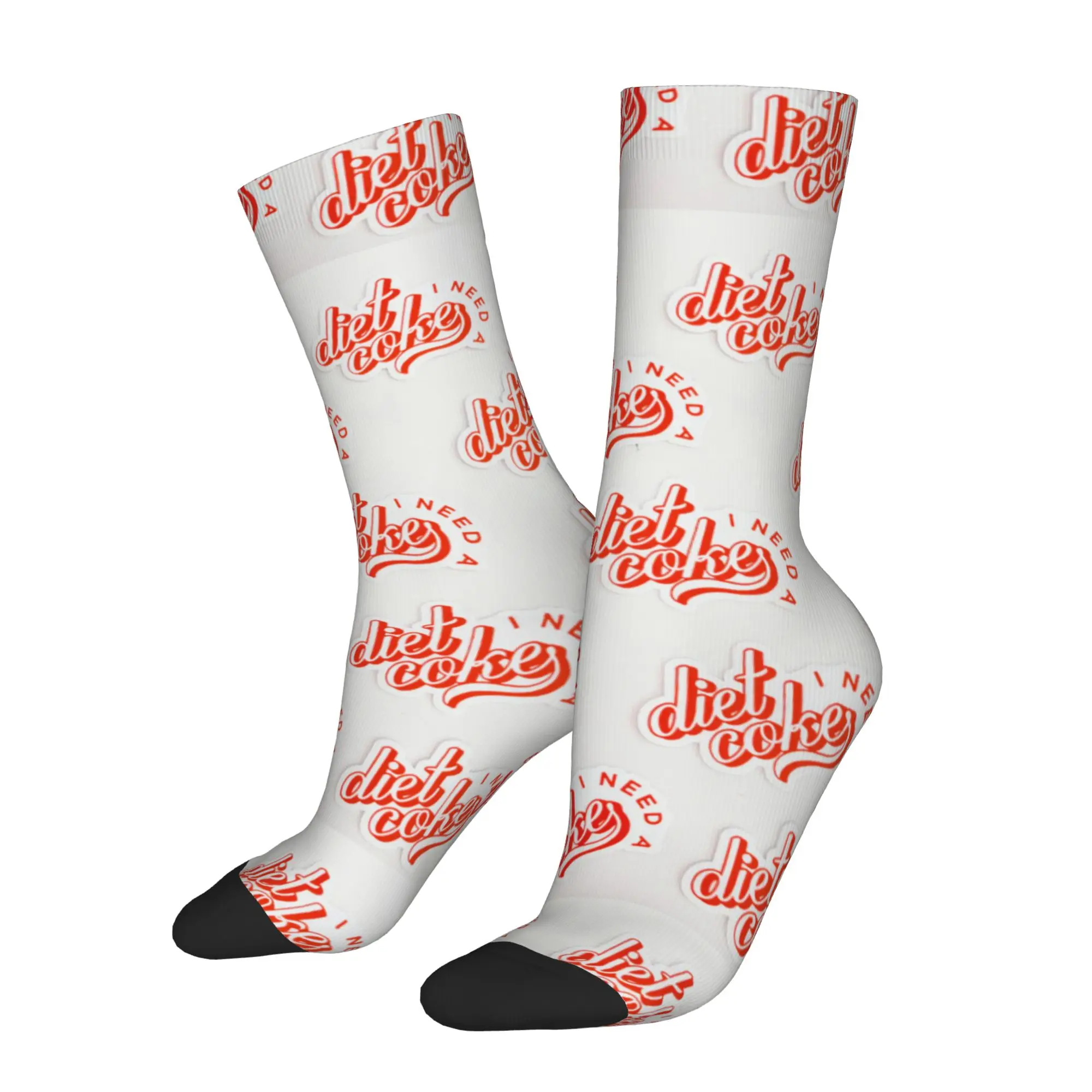 Funny Sock dDiet Coke dDiet Coke I Need A Red Sticker Pattern  Vintage Quality Pattern Printed Men Socks Novelty Men's Socks