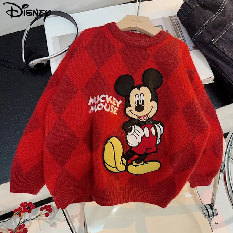 Disney New Arrival Top Fashion Casual Embroidery Mickey Mouse Pullover Autumn And Winter Heavy Industry Design Sweaters