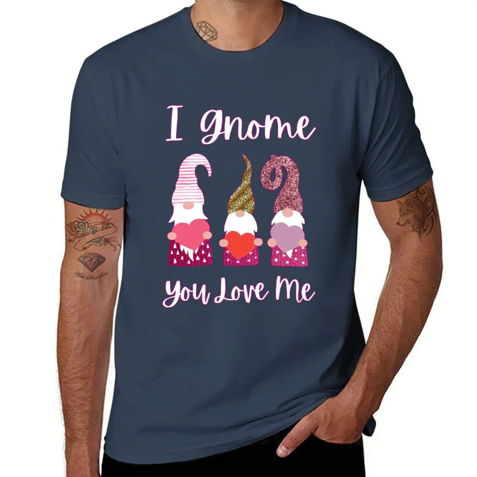I Gnome You Love Me - Cute Valentines Day Design T-Shirt Light Athletic Short Sleeve Tee Shirt