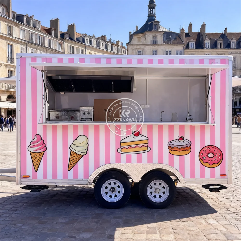 

Custom Catering Trailer Food Trailer Fully Equipped Mobile Ice Cream Cart Street Coffee Food Truck With Full Kitchen