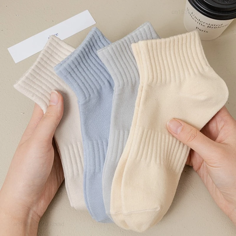 Xiaomi 8Pairs/Lot Women's Spring Autumn Cotton Short Socks Breathable Anti Odor Sweat-absorbing Solid Color Female Short Socks