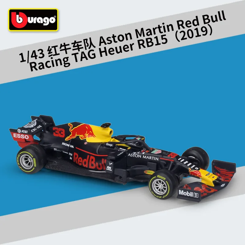 Bburago 1:43 Aston Martin Red Bull Racing TAG Heuer 2019 RB15 NO33 Infiniti Racing Team Alloy Toy Formulaed Car Collection B250