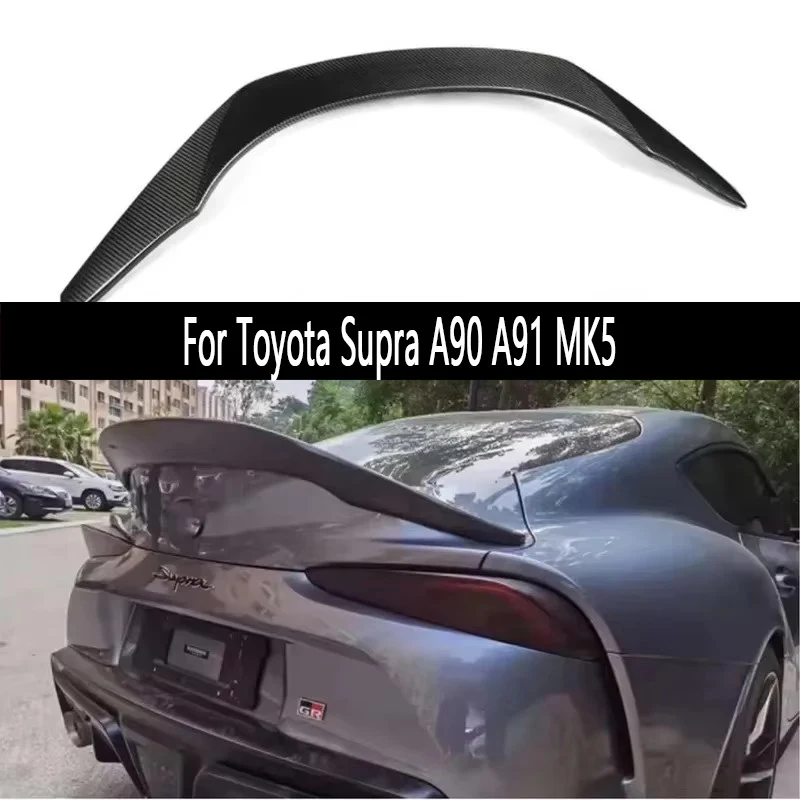 

For Toyota Supra GR A90 A91 MK5 2019 Carbon Fiber Spoiler Tail fins Rear Trunk Spoiler Guide Wing Rear Wing Upgrade body kit