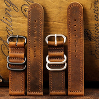 Crazy Horse Leather band for Samsung Galaxy Watch 7/6/5/4/FE 18mm 20mm 22mm straps retro Bracelet for Huawei watch GT 5-4-3-pro