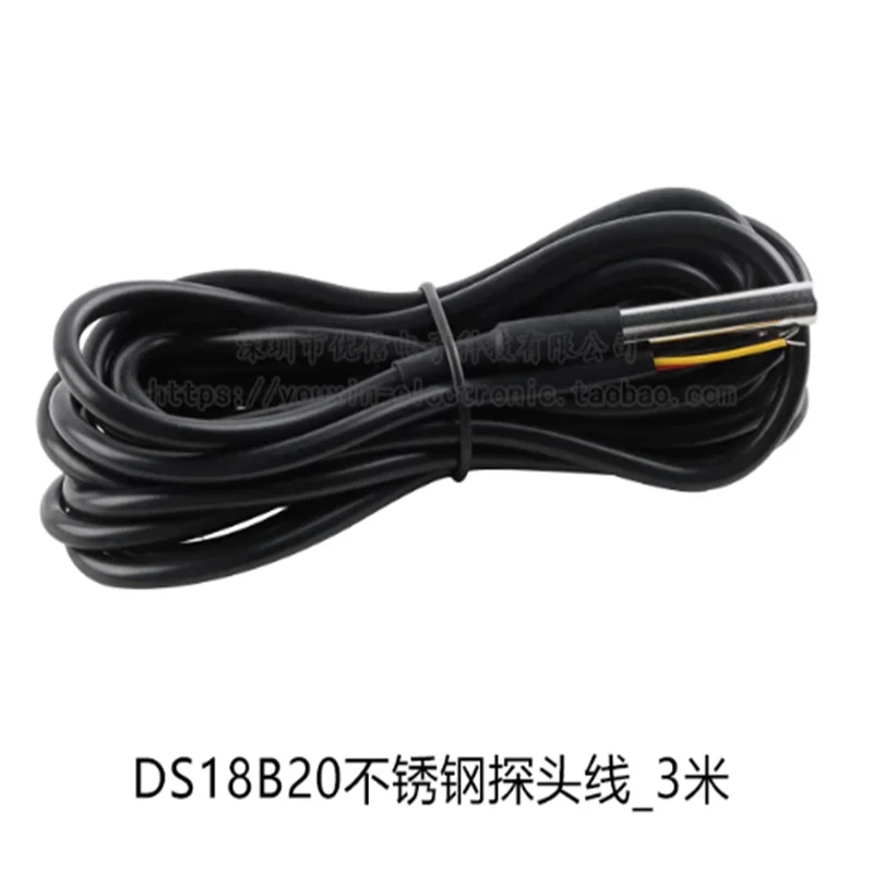 DS18B20 Digital Temperature Sensor Module Waterproof Stainless Steel Probe with Connecting Wire