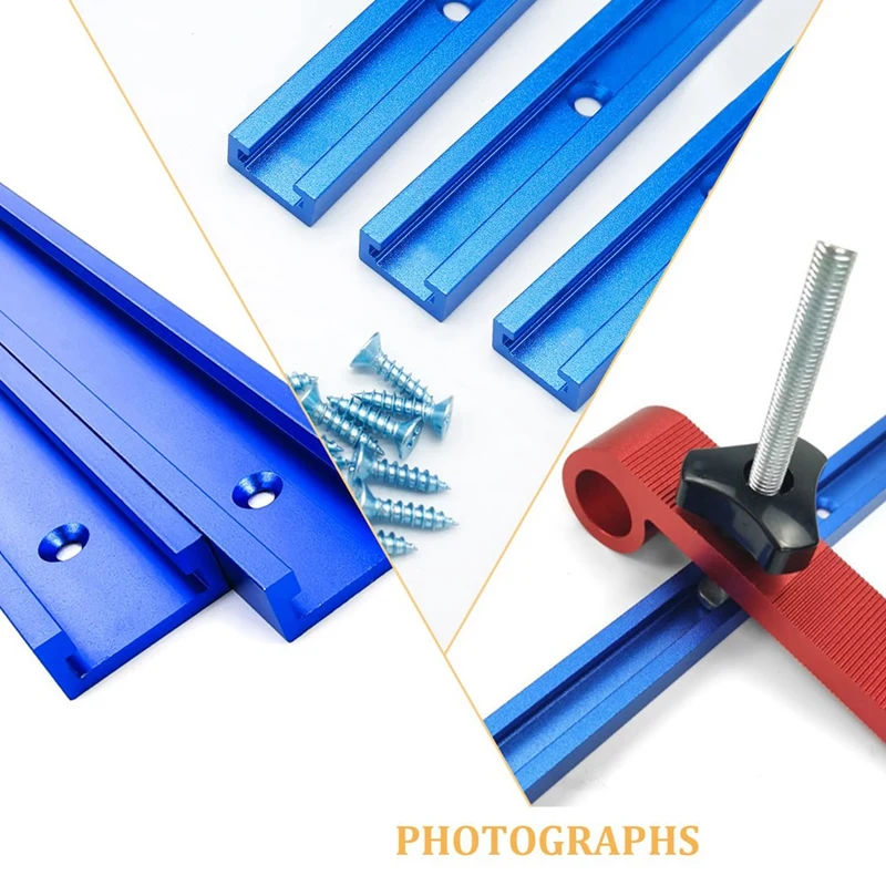 ABRE-2T-Guide السكك الحديدية المشبك القضبان المصنوعة من سبائك الألومنيوم، 400 مم T-Slot Track Mitrerail Set، الأخدود Slidrail مع المنزلق M8/M6