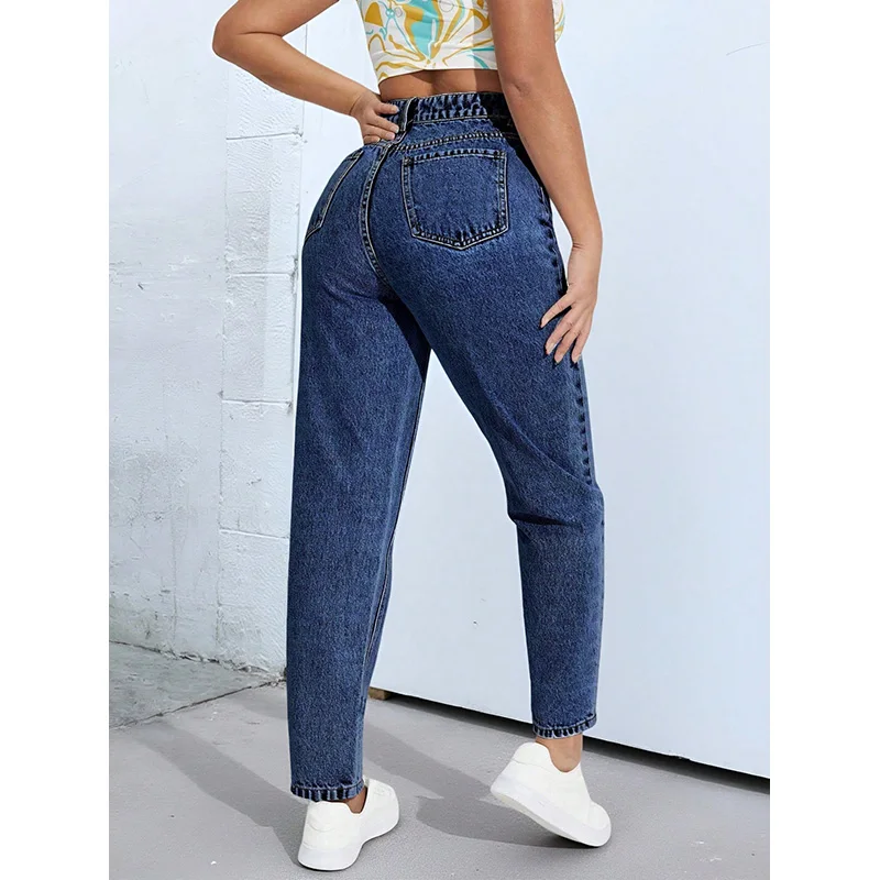 Benuynffy Casual High Waisted Slim Women's Jeans 2026 New Summer Fashion Basic All Match Female Pencil Pants Streetwear Bottoms