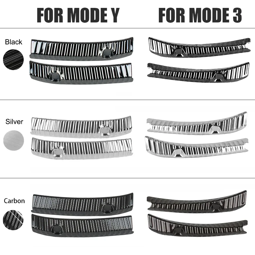 Pokrowce na zderzak bagażnika do Tesla Model 3 Y 3+ Highland Sill Guard Protector Strip Naklejka ze stali nierdzewnej Akcesoria samochodowe 2021-2024