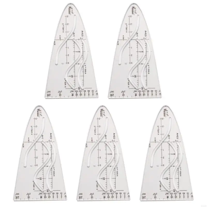 E65E Plantilla parabólica Math Plantilla parabólica Cosine Ruler Parábola Ruler Estudiante