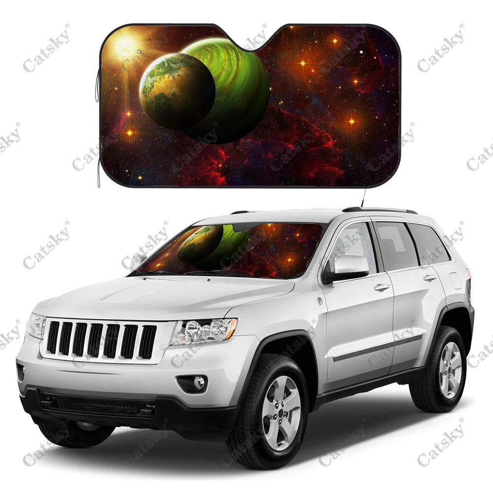 Galaxy Planet Car Accessories Windshield Sunshade Decor Foldable Sunvisor Protect UV Sunshade Visor Shield for SUV Summer Cool