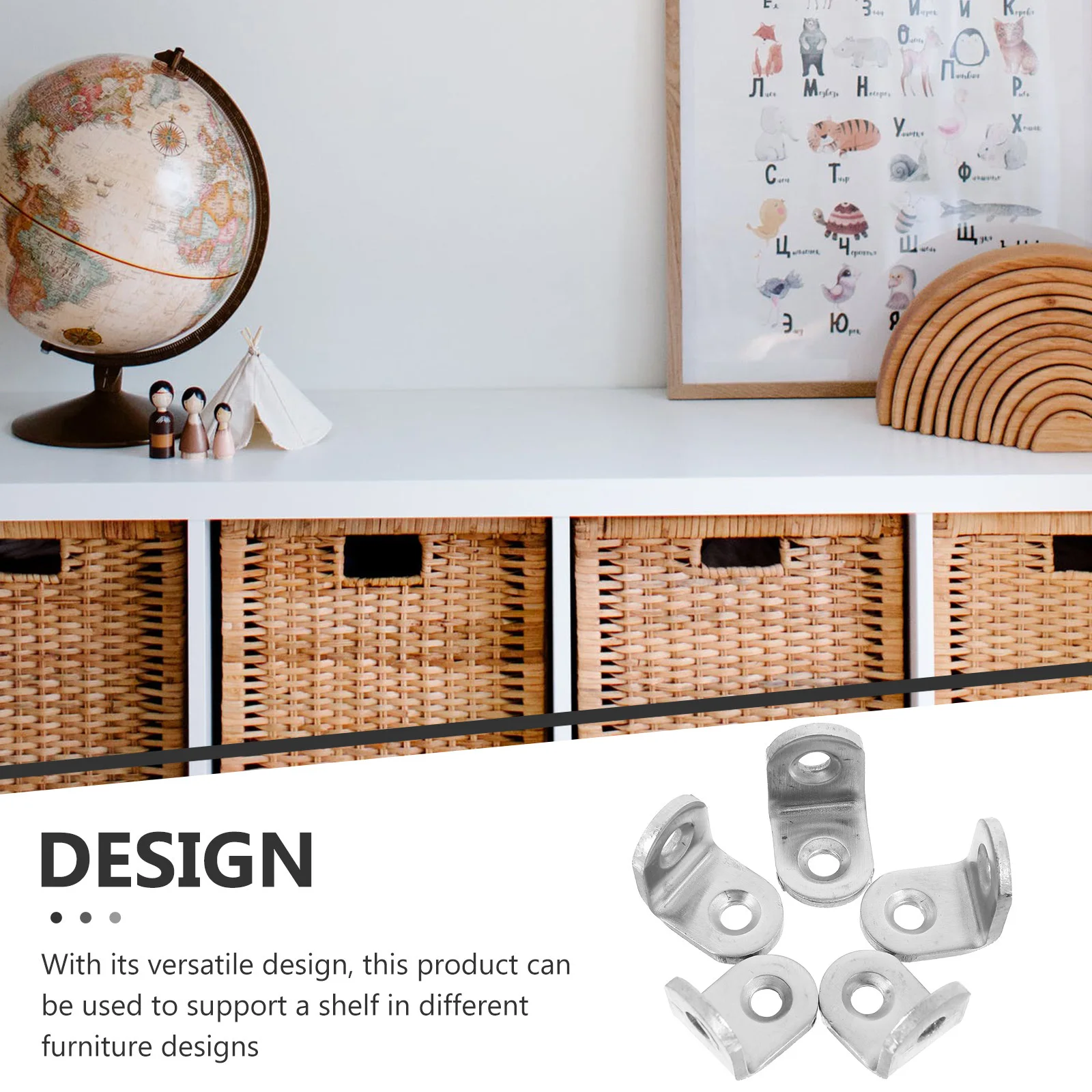 

10Pcs Heavy Duty L-Shaped Shelf Brackets Thick Stainless Steel Corner Braces for Cabinets Furniture L Brackets for Shelves