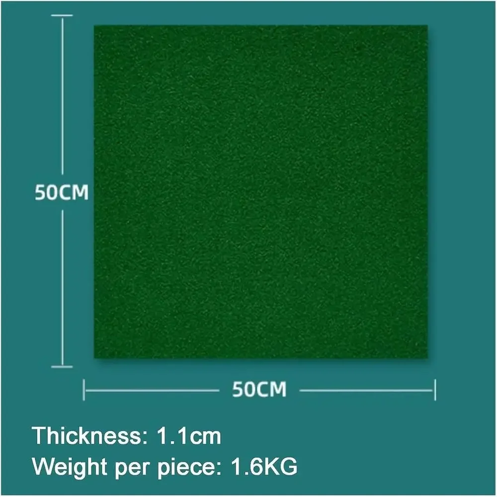 Green Artificial Grass Turf, Washable Non-Slip Kitchen Balcony Carpet Tiles, 50x50cm (2 Pack)