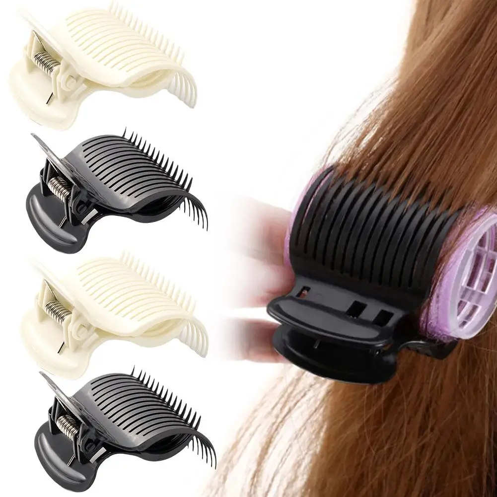 12Pcs Hair Curler Clips Hot Roller Claw Clips Salon Insulation Heatless Styling Tools Curling Hair Accessories Set Black/white