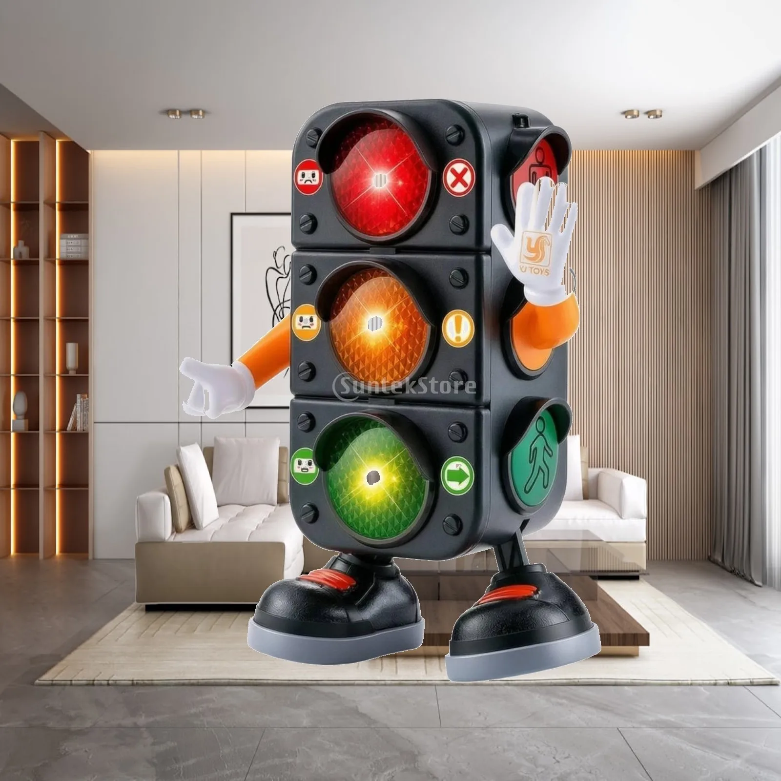 Traffic Light Musical Traffic Light Toy Interactive Toy with Music Rechargeable for Children, Early Learning, Playroom