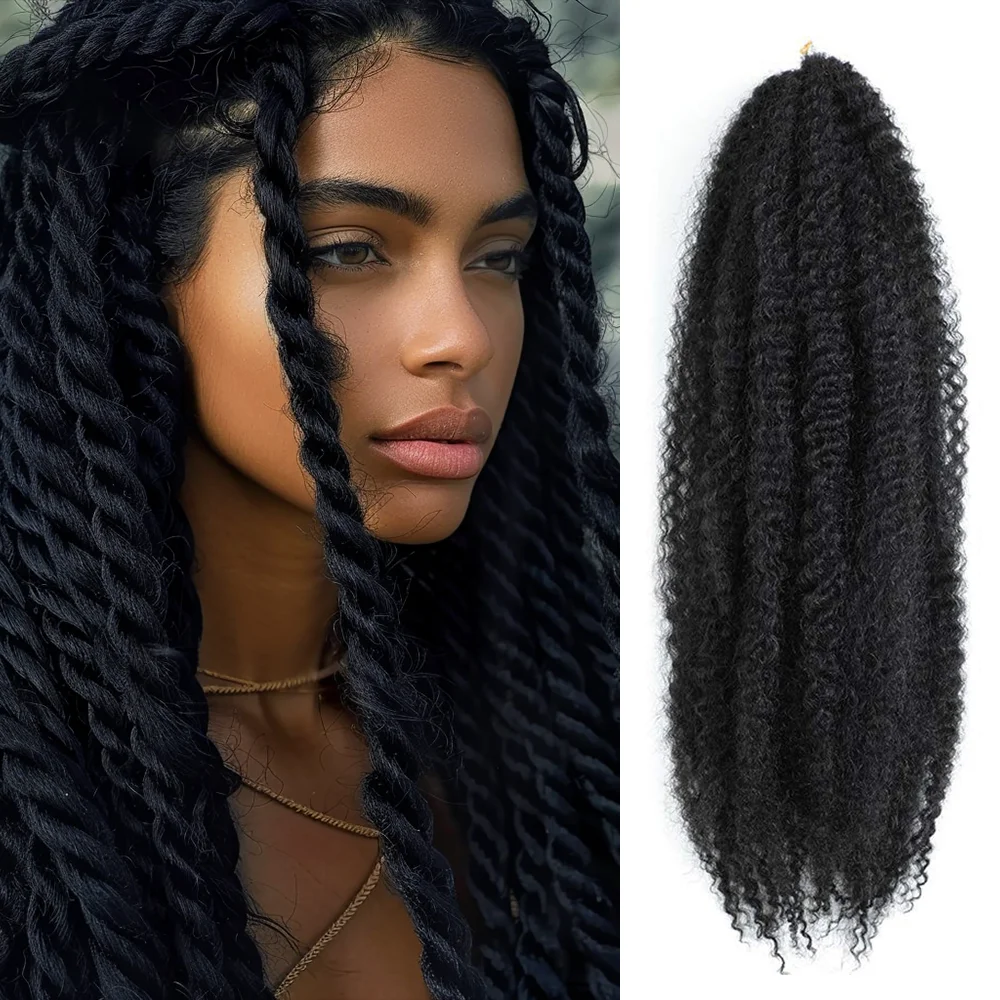 

18inch Soft Marley Crochet Braids Hair Pure Color Afro Kinky Synthetic Braiding Hair Crochet Braids Hair Extensions for Women