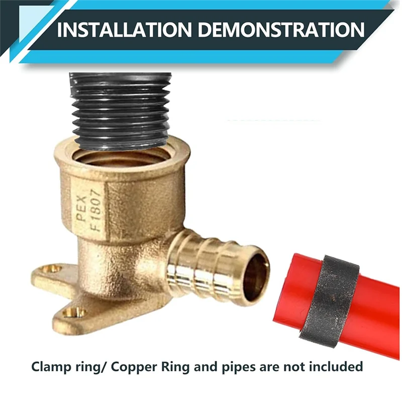 

B17B, 10 шт., коленчатые фитинги с откидным ухом PEX 1/2 дюйма X 1/2 дюйма NPT, переходник с внутренней резьбой, обжимной фитинг для труб PEX в сантехнических работх