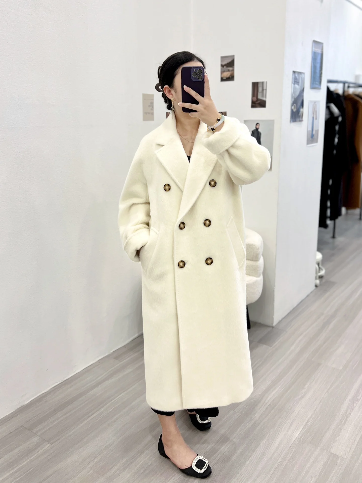 women's fashion luxury coat autumn winter new female high quality  Double breasted jacket 3colors