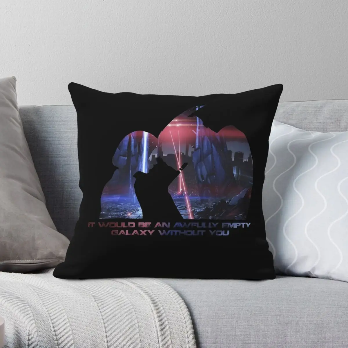 Mass Effect Commander Shepard Square Pillowcase Polyester Linen Velvet Printed Zip Decor Throw Pillow Case Room Cushion Cover