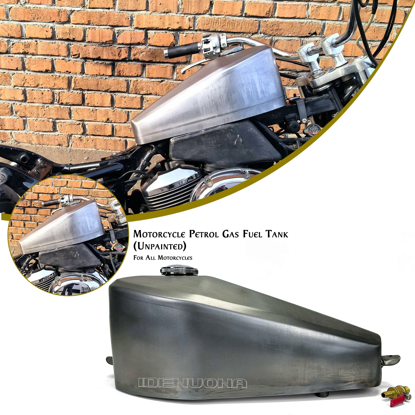 10 L Motorcycle Universal Petrol Fuel Tank Modified Fuel Oil Can