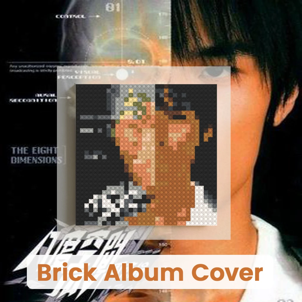

Jay Chou Pop Music Album Cover Poster Mosaic Pixel Art Building Blocks Brick Painting DIY Home Wall Decor
