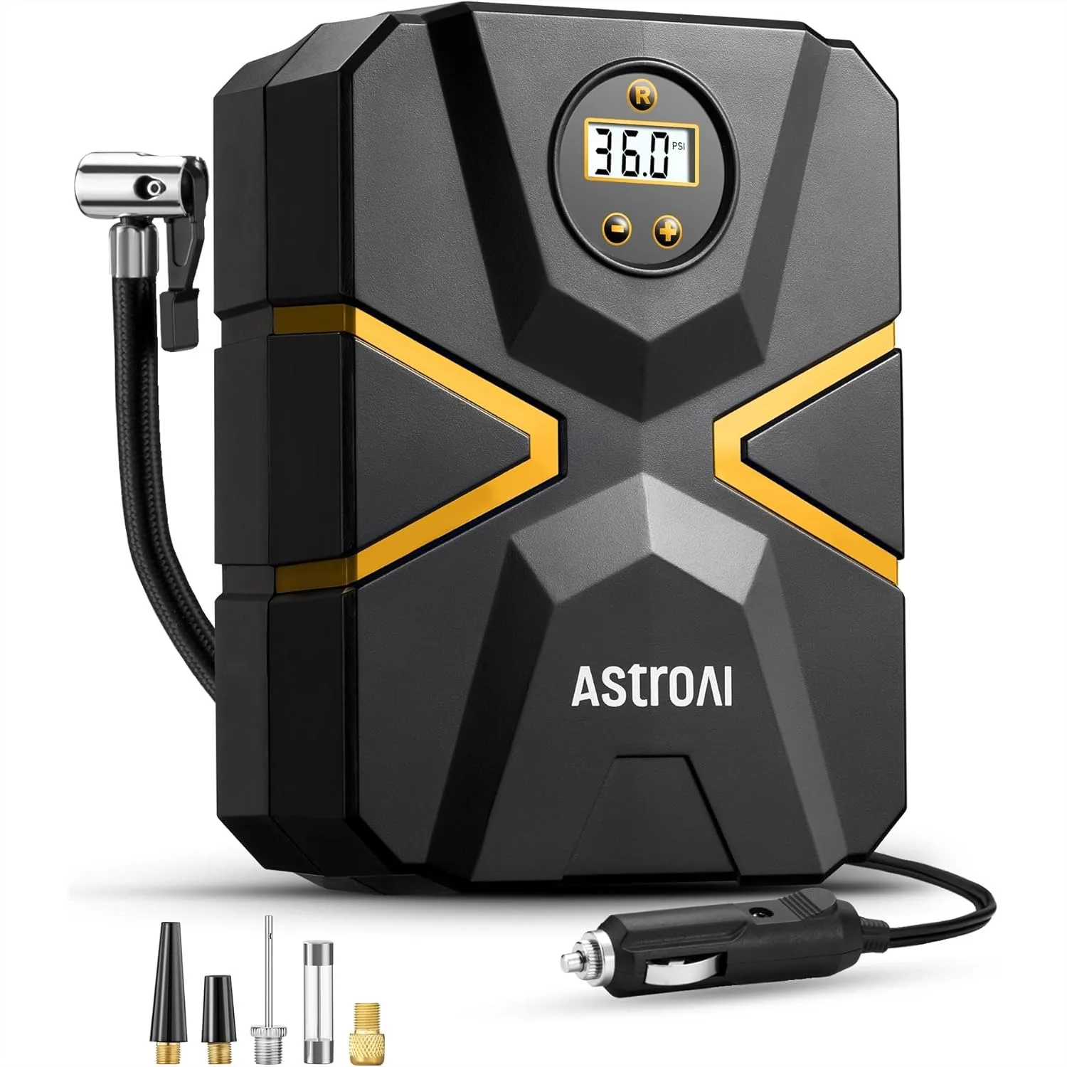 12V Tire Inflator Portable Air Compressor with Digital Screen, Preset Pressure & Auto Shutoff for Car, Motorcycle, Bike Tires