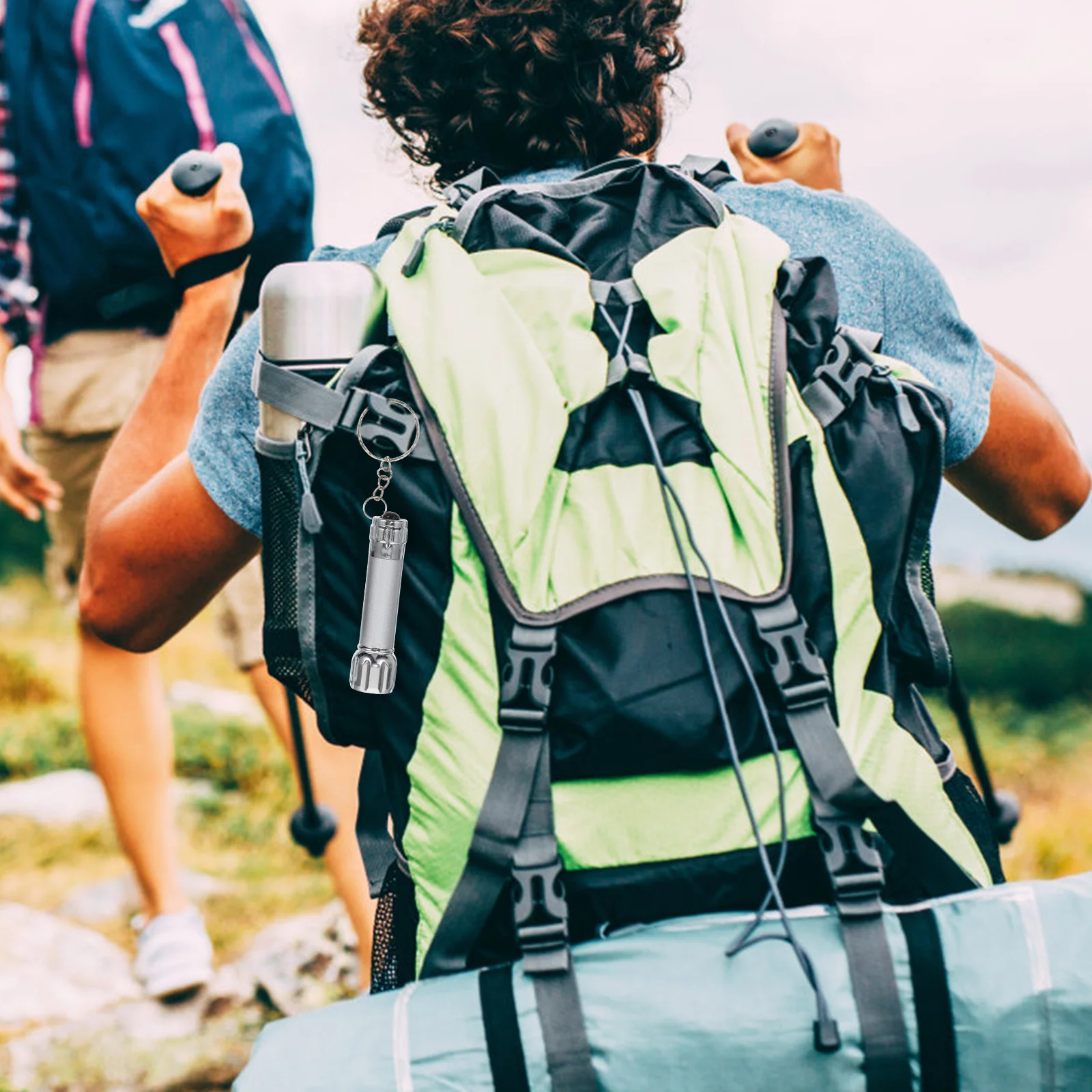 

4pcs Mini Led Flashlight Keychain Aluminum Alloy Portable Outdoor Lighting Tool For Camping Hiking Survival Pendant